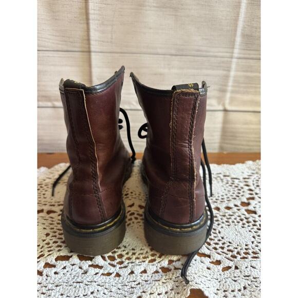 Doc Dr Martens Cherry Red Leather Boots Made In England 5 Mens/6 Wmns?‎ 8-Eye - Picture 4 of 10